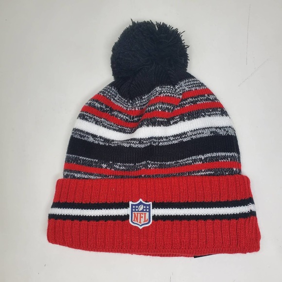 NEW 2021 NFL NEW ERA ON FIELD SIDELINE POM BEANIE - Atlanta Falcons - Picture 3 of 3
